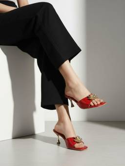 Inc.5 - Womens Red Party Wear Solid Square Toe Stiletto Heels