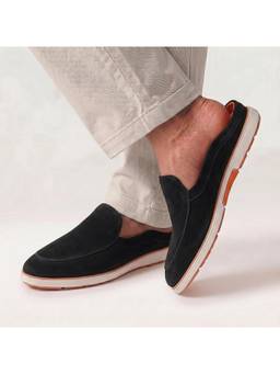 HAYES LONDON - Black Italian Suede Leather Mules