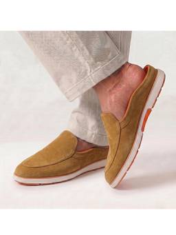 HAYES LONDON - Tan Italian Suede Leather Mules