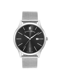 Jacques Du Manior - Emotion Swiss Made Analogue Black Round Dial Mens Watch- Emg.05