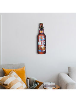 HomeTown - Route 66 Metal Beer Bottle Wall Decor In Multi-Color