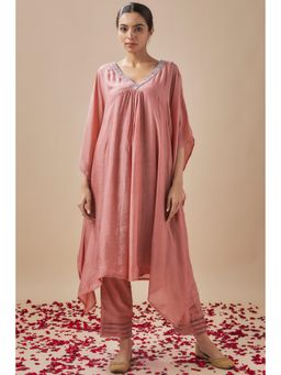 Cupid Cotton - Pink Kaftan with Pants and Inner (Set of 3)