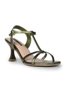 Bata - Women's Casual Green Spool Sandal Heels