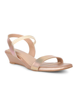 Bata - Women's Casual Rose Gold Wedges Sandals