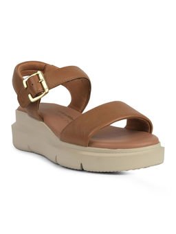 Hush Puppies - Women's Casual Tan Platform Sandals