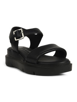 Hush Puppies - Women's Casual Black Platform Sandals