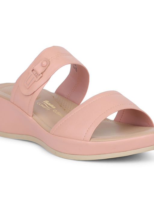 Buy Bata Comfit Women's Pink Wedges Sandals (UK 3) Online