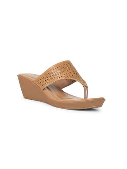 Bata - Women's Beige Wedges Sandals