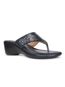 Bata - Women's Blue Thong Wedges Sandals