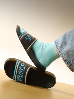 Jack & Jones - Black Contrast Logo Pool Sliders