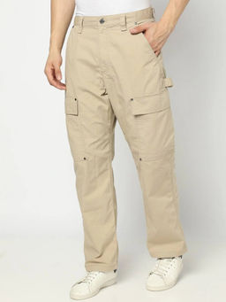 GAP - Beige Mid Rise Cargo Trousers