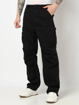 GAP - Black Relaxed Fit Mid Rise Cargo Trousers