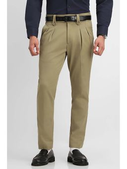Snitch - Olive Plain Relaxed Formal Trousers
