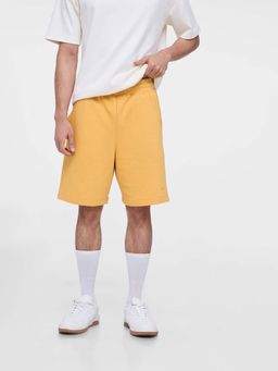 FEIER - Yellow High Waist Solid Shorts