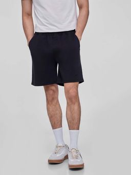 FEIER - Black High Waist Solid Shorts