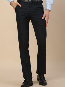 Cantabil - Black Formal Checks Trousers