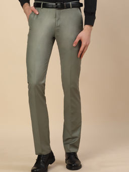 Cantabil - Green Formal Solid Trousers