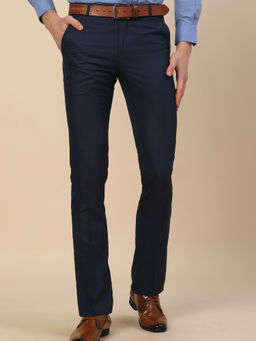 Cantabil - Blue Formal Textured Trousers