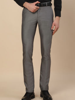 Cantabil - Grey Formal Solid Trousers