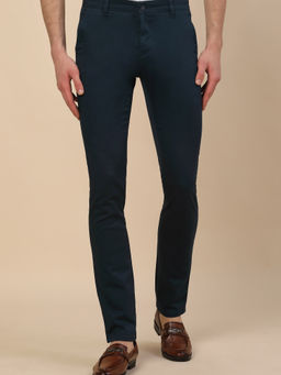 Cantabil - Blue Casual Solid Trousers