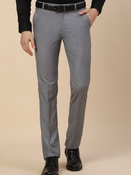 Cantabil - Grey Formal Solid Trousers