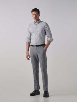Reid & Taylor - Grey Formal Solid Trousers