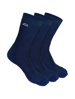 Heelium - Bamboo Crew Socks for Men - 3 Pairs - Navy Blue - Odour Free - Anti Blister