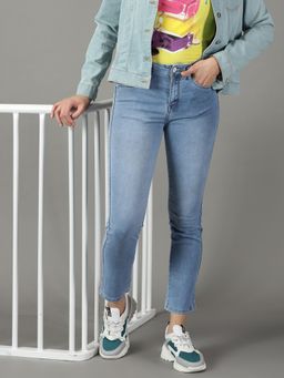 SHOWOFFFF - Women's Stretchable Clean Look Blue Regular Fit Jeans