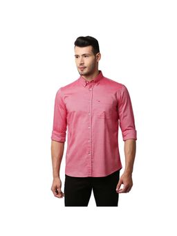 BASICS - Casual Plain Pink 100% Cotton Slim Shirt