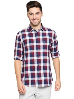 BASICS - Casual Checked Pink 100% Cotton Slim Shirt