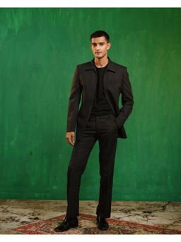 AHI Clothing - Black Pinstripe Contemporary Jacket With Pant