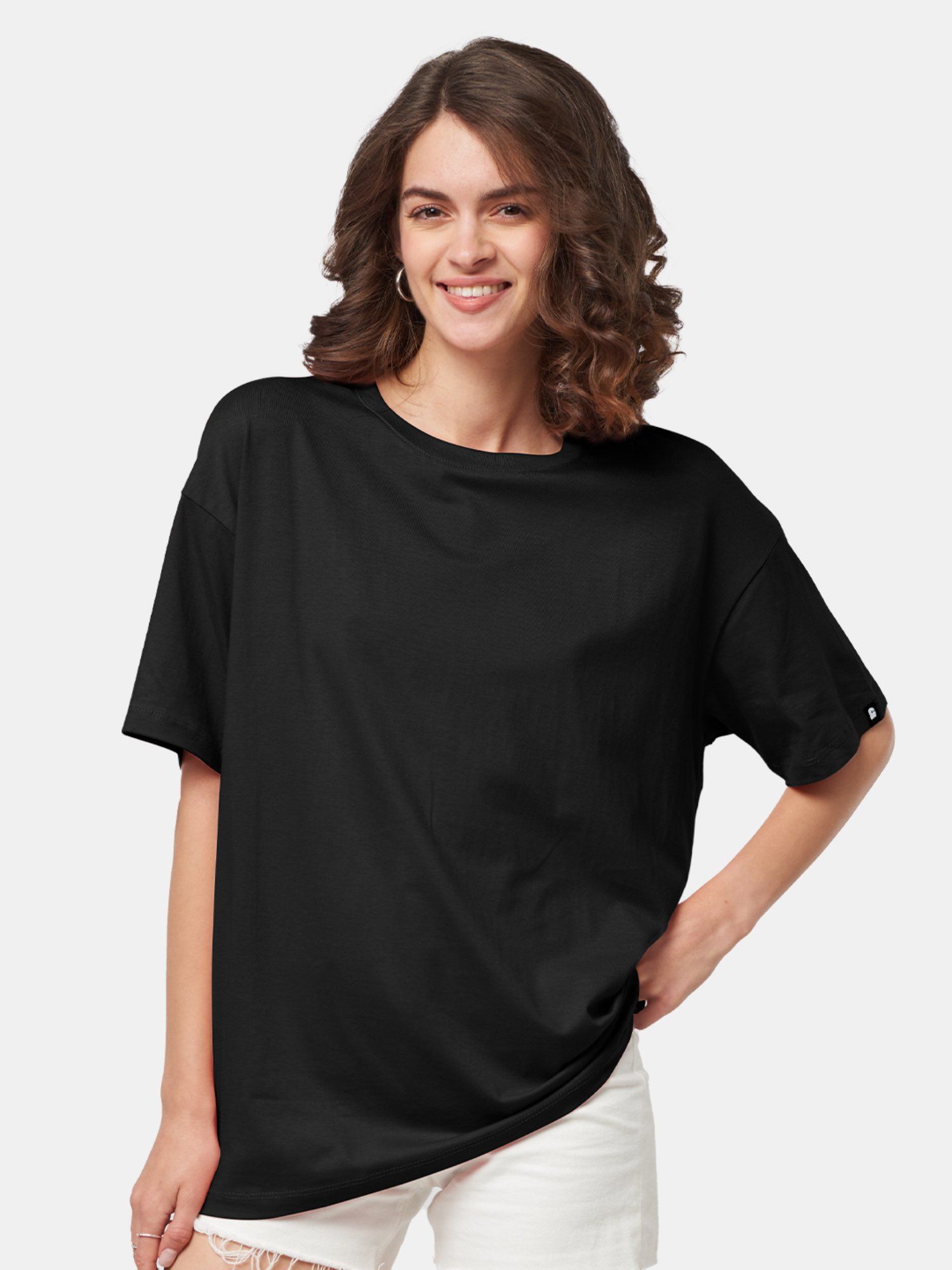 Solid Black Women Oversized T-shirts-picture-36