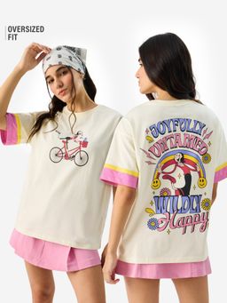 The Souled Store - Official Popeye Wildly Happy Women Oversized T-Shirt