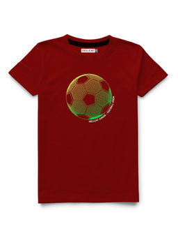 HELLCAT - Trendy Maroon Printed Half Sleeve T-Shirt