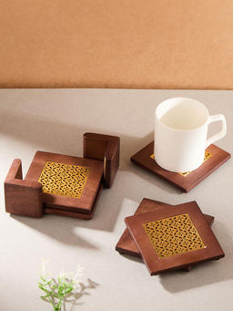 Fabindia - Brass Metal Kanak Coasters (Pack of 5)
