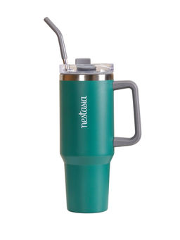 Nestasia - Stainless Steel Water Bottle with Straws Teal 1200ml