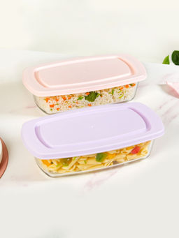 Nestasia - Borosilicate Long Baking Dishes with Lid 1500ml (Pack of 2)