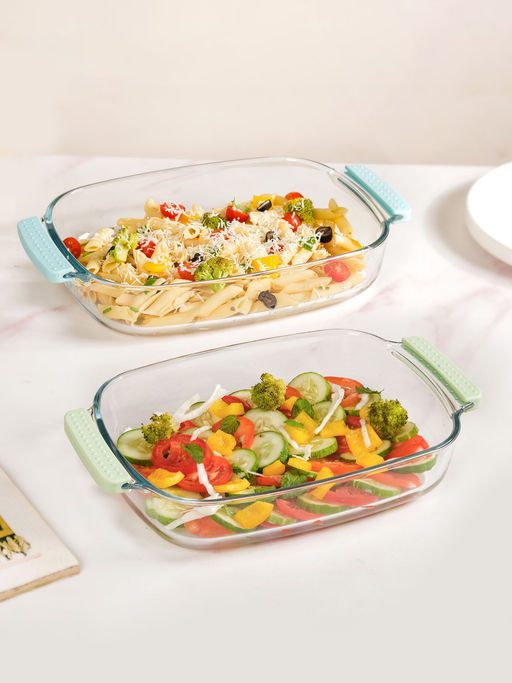 Nestasia Glass Baking Dish with Heat Protect Silicon Covers (Pack of 2)