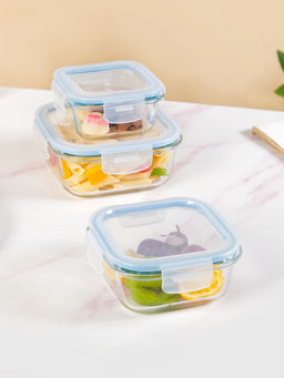 Nestasia - Set Of 3 Airtight Glass Lunch Box (Pack of 3)
