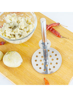 Omega - Stainless Steel Potato Masher-Pav Bhaji Masher - Silver