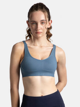 Jockey - Ap21 Wire free Padded Tactel Nylon Active Wear Sports Bra-Frost