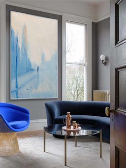 The Art House - City Abstract Framed Painting Canvas Wall Painting Print