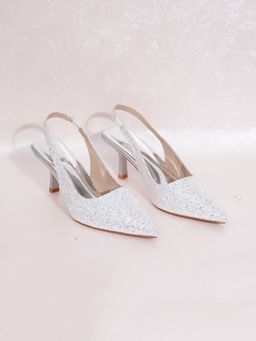 Sherrif Shoes - Women SILVER Sandal Heels