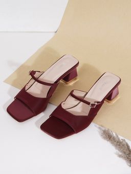 Sherrif Shoes - Women MAROON Sandal Heels