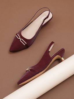 Sherrif Shoes - Women MAROON Sandal Heels