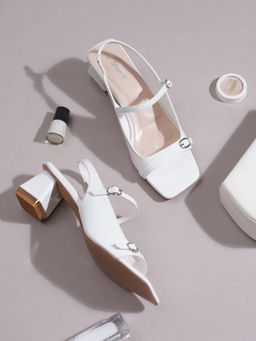 Sherrif Shoes - Women WHITE Sandal Heels