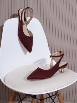 Sherrif Shoes - Women MAROON Sandal Heels