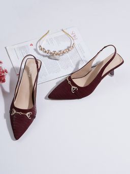 Sherrif Shoes - Women MAROON Sandal Heels