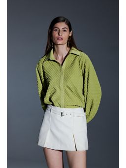 Zari Jaipur - Women Green Collar Neck Shirt