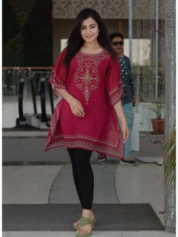 Lakshita - Red Phool Collection Swarovski Work Kaftan